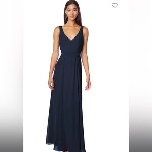 Bill Levkoff formal bridesmaids gown Bailey 7126 size 6, navy